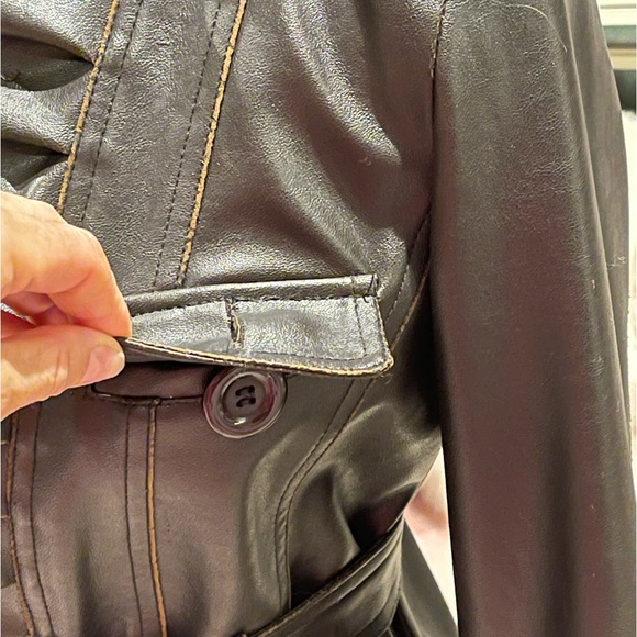 Sugar Coat-Ing Chocolate PU  Leather Coat - Picture 4 of 14